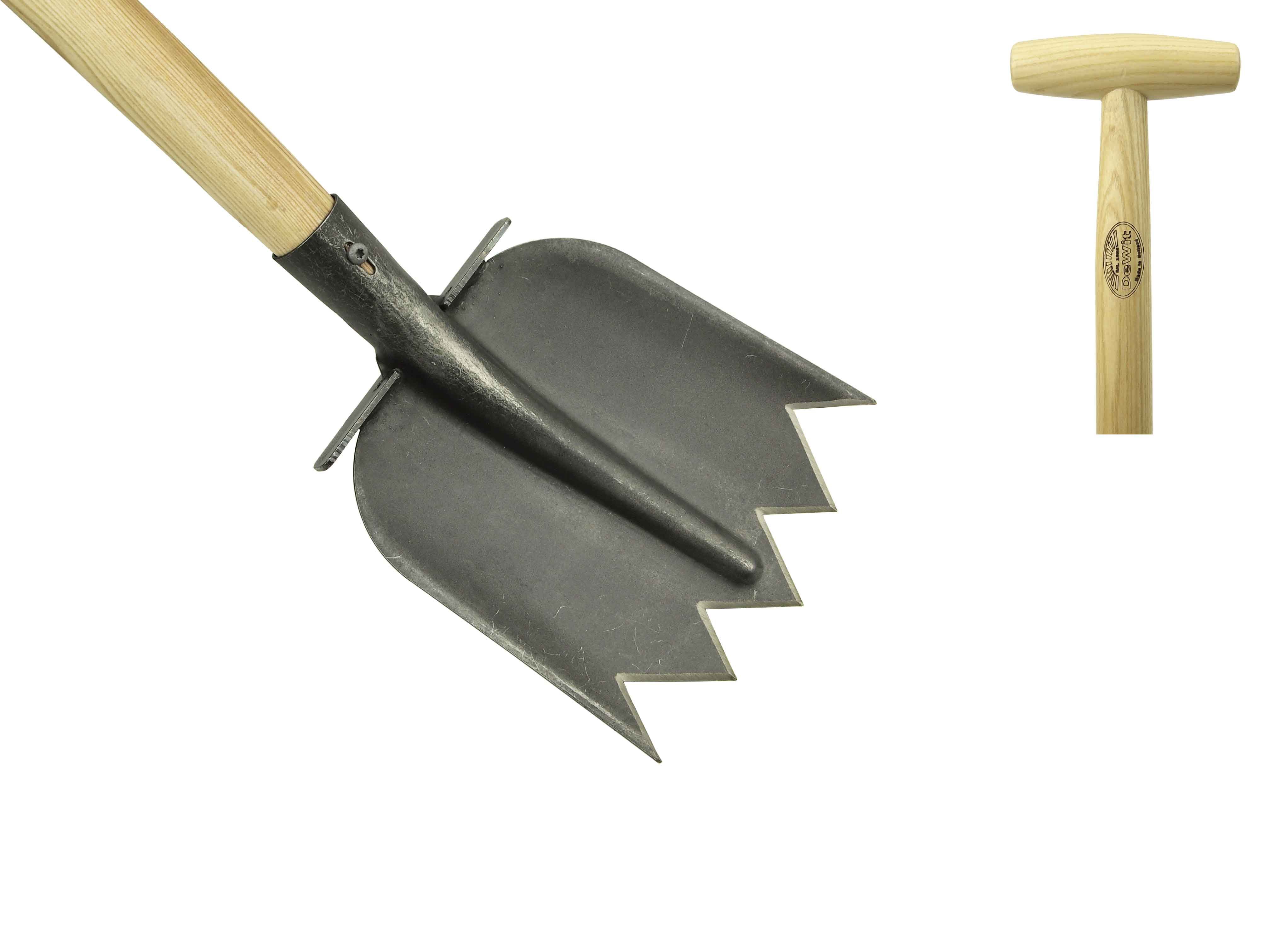 Veggy gardener  shovel with sharktines, shoesteps and 110cm T-handle